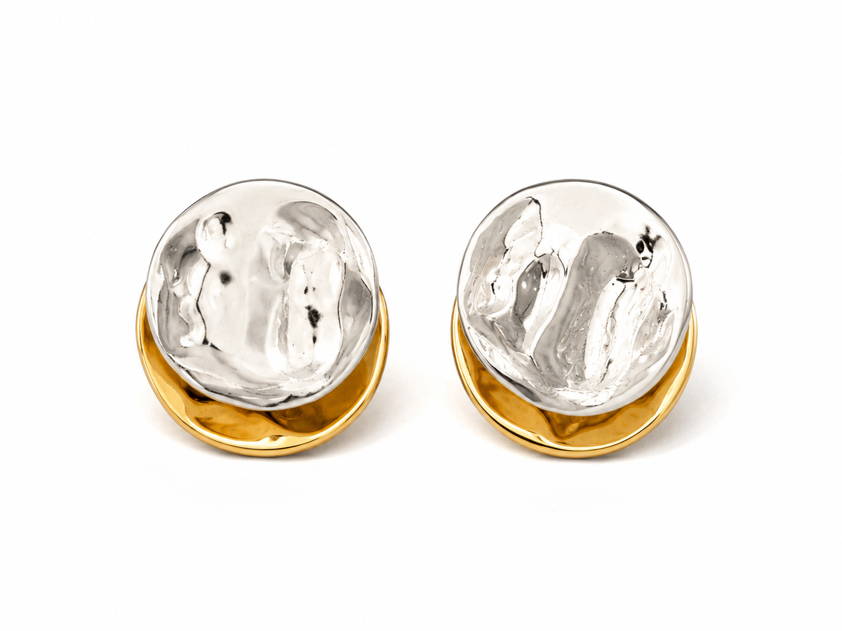 "Pure Love" Dual Metal Earrings