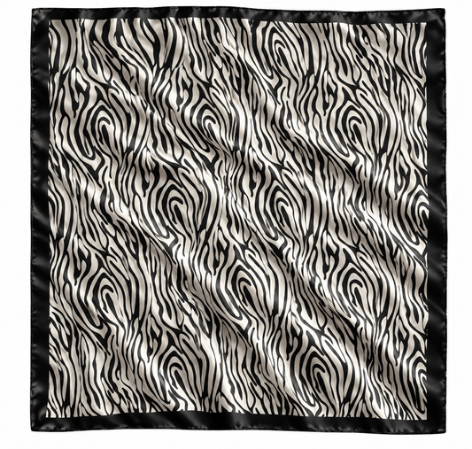 "Zebra Noir" Silcky Scarf